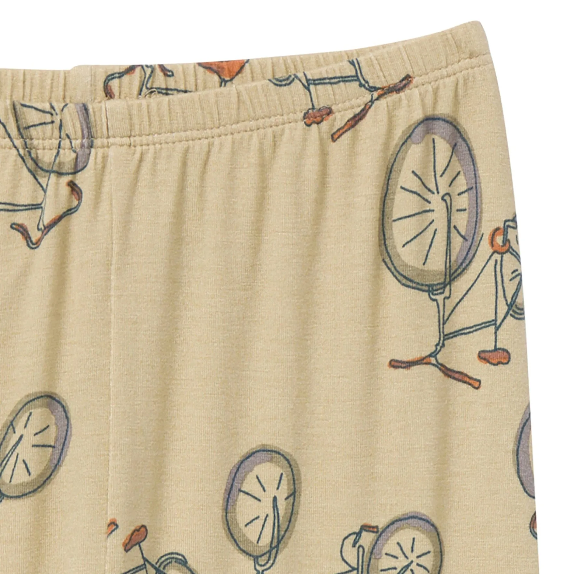 4-Piece Boys Olive Grey Bicycle Viscose Snug Fit Pajama Set