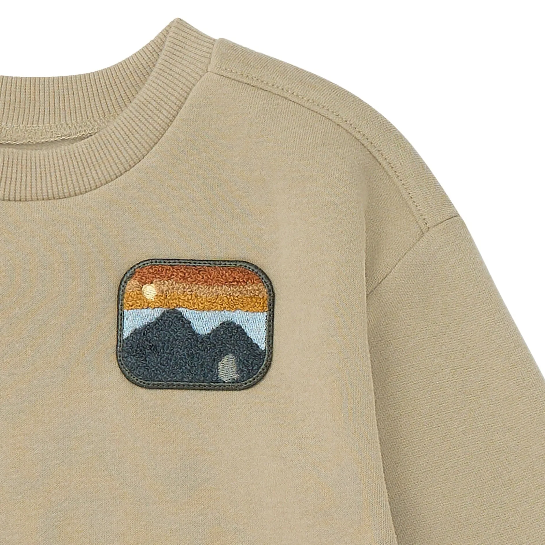 2-Piece Boys Olive Mountain Sweatshirt and Jogger Set