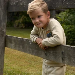 2-Piece Boys Olive Mountain Sweatshirt and Jogger Set