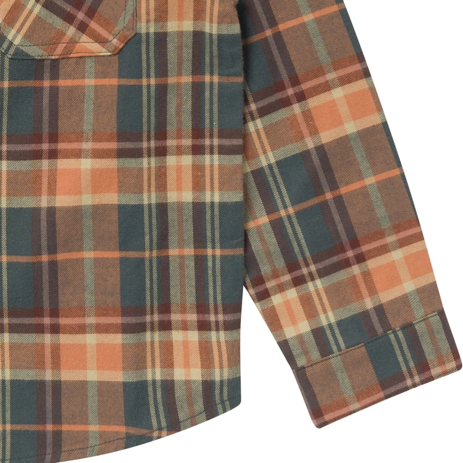 2-Piece Boys Orange Plaid Shirt and Pant Set