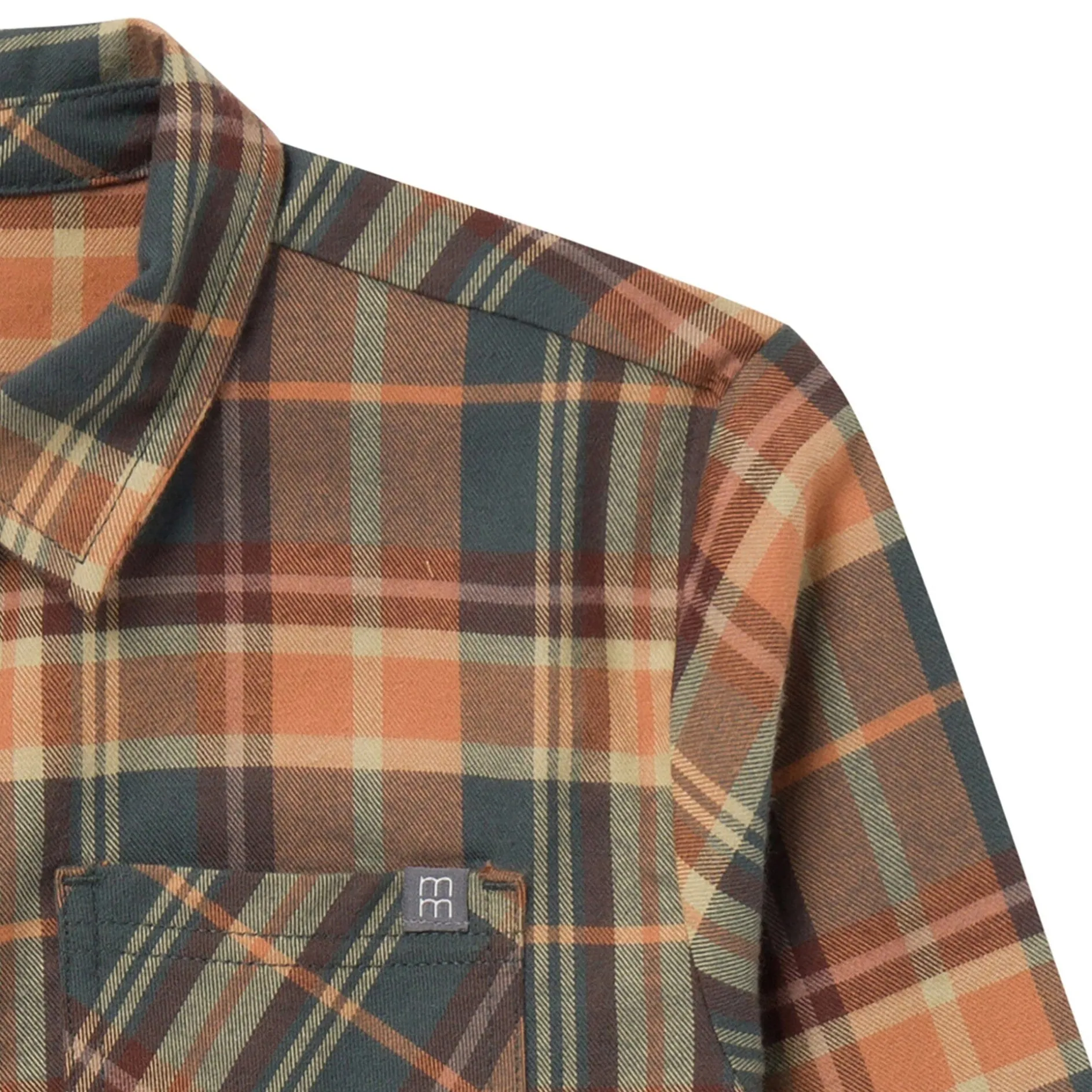 2-Piece Boys Orange Plaid Shirt and Pant Set