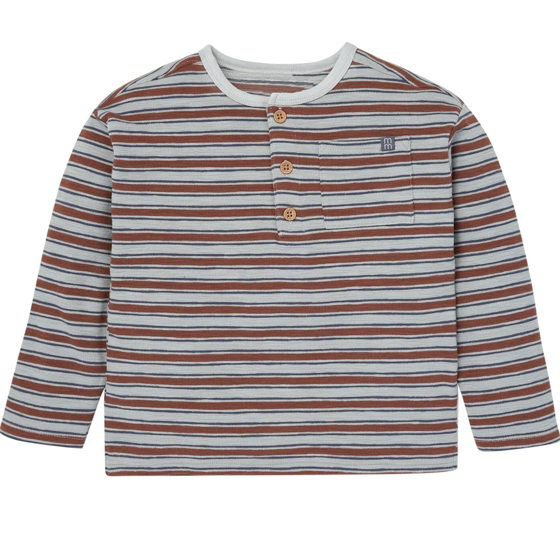 2-Piece Boys Wrought Iron Stripe Henley Top and Pant Set
