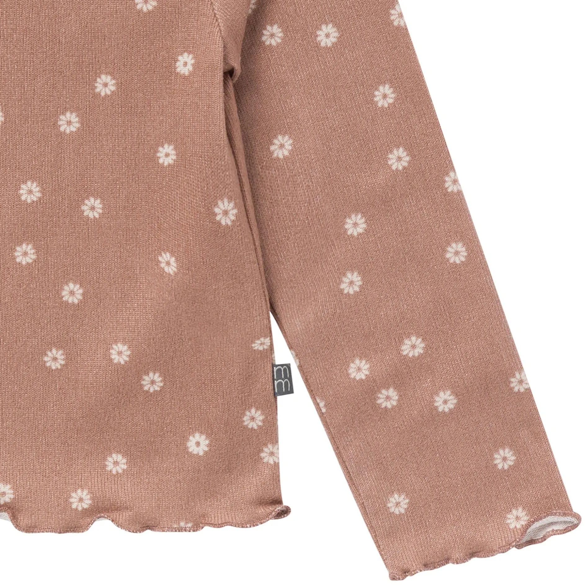2-Piece Girls Brown Daisies Ruffle Collar Top and Flare Pant Set