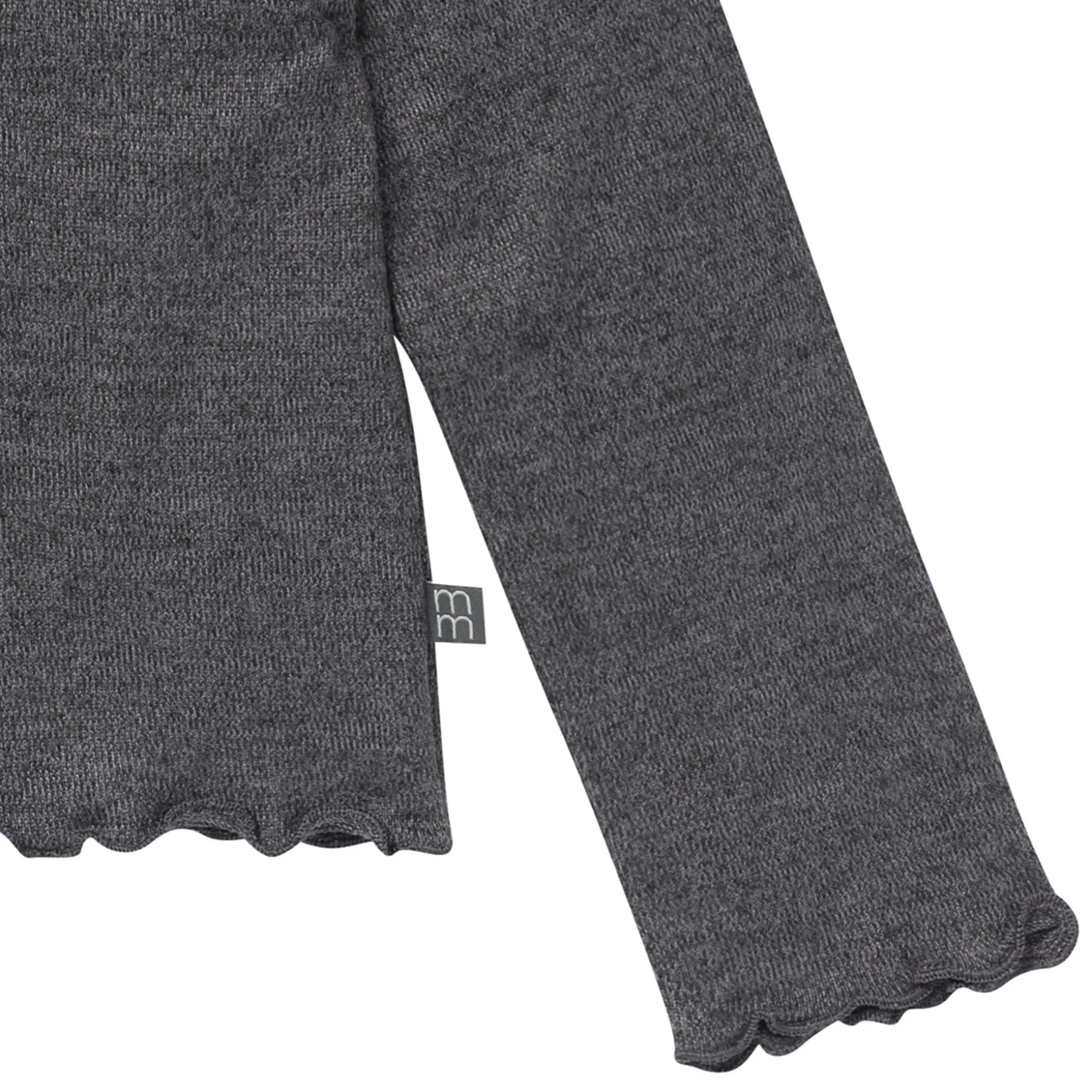2-Piece Girls Dark Grey Ruffle Collar Top and Flare Pant Set