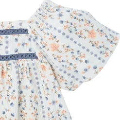 2-Piece Girls Floral Stripe Top and Shorts Set