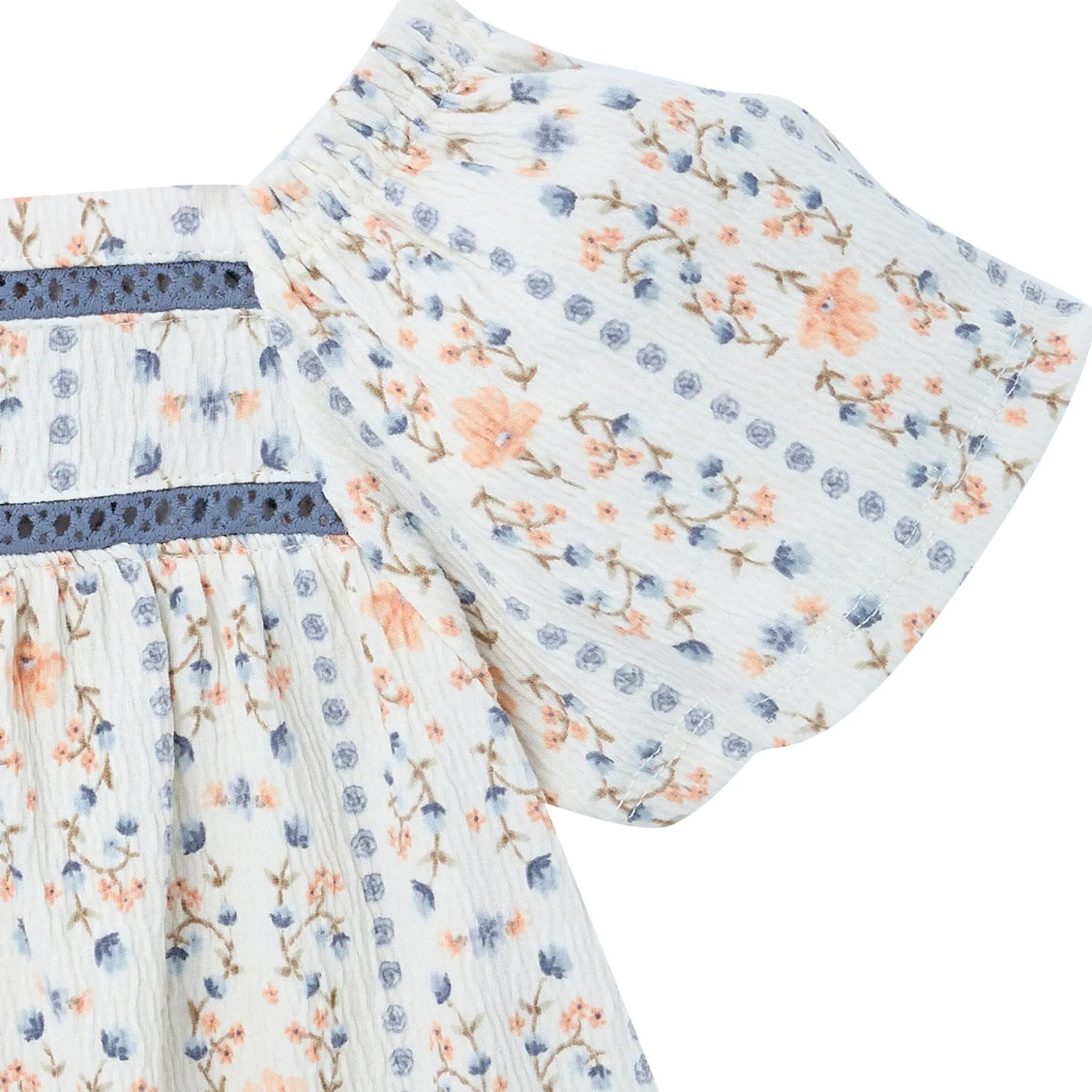 2-Piece Girls Floral Stripe Top and Shorts Set