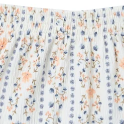 2-Piece Girls Floral Stripe Top and Shorts Set