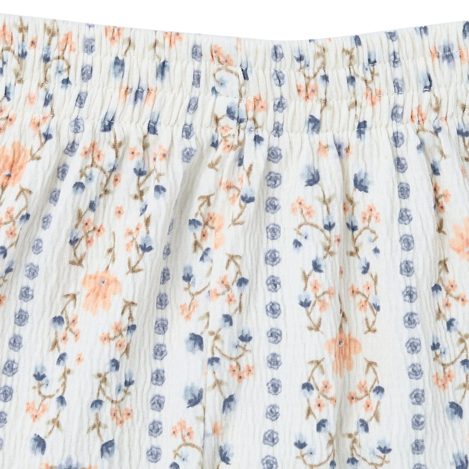 2-Piece Girls Floral Stripe Top and Shorts Set