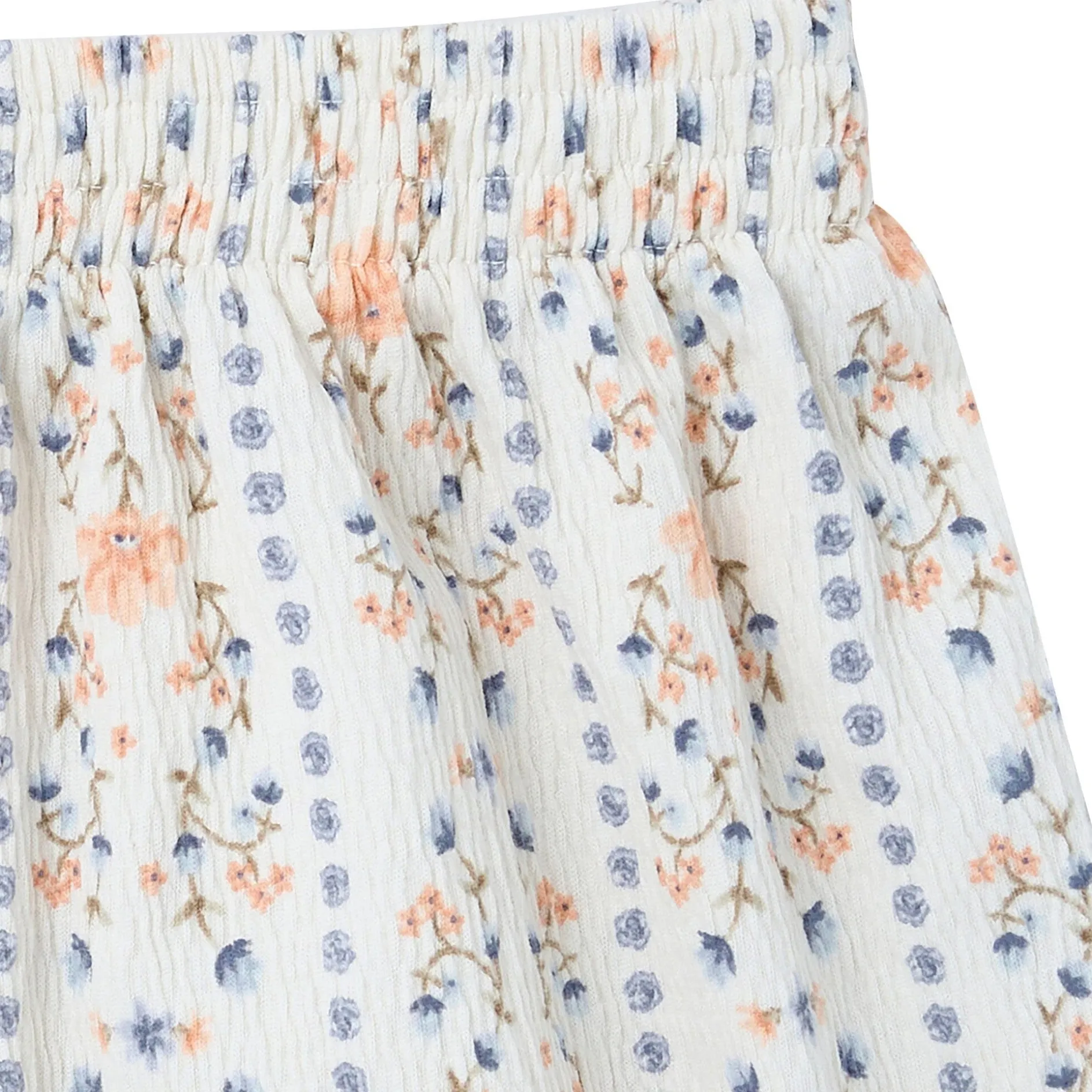 2-Piece Girls Floral Stripe Top and Shorts Set