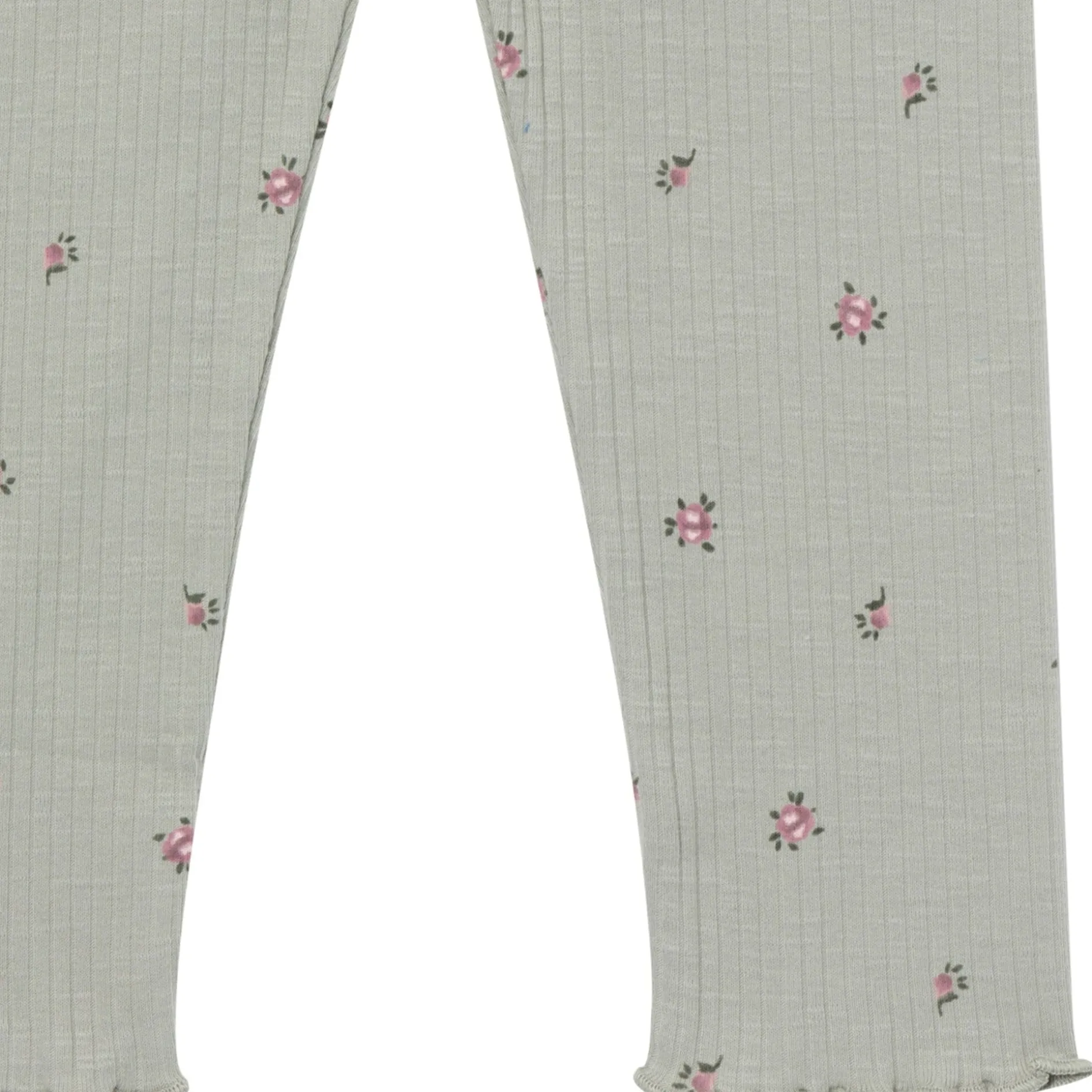 4-Piece Girls Green Floral Ruffle Tops and Leggings Set