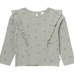 4-Piece Girls Green Floral Ruffle Tops and Leggings Set