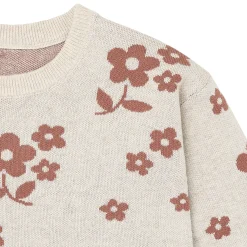 2-Piece Girls Nutmeg Flowers Sweater Top and Pant Set