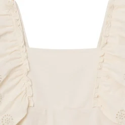 2-Piece Girls Off White Eyelet Top and Shorts Set