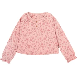 4-Piece Girls Rose Henley Tops and Paperbag Pants Set