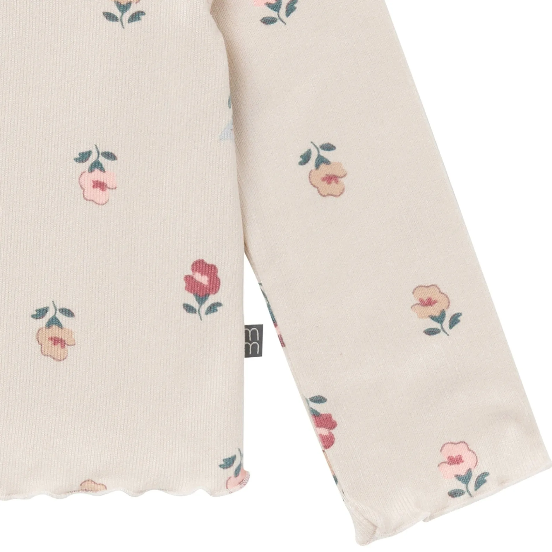 2-Piece Girls Small Flowers Ruffle Collar Top and Flare Pant Set