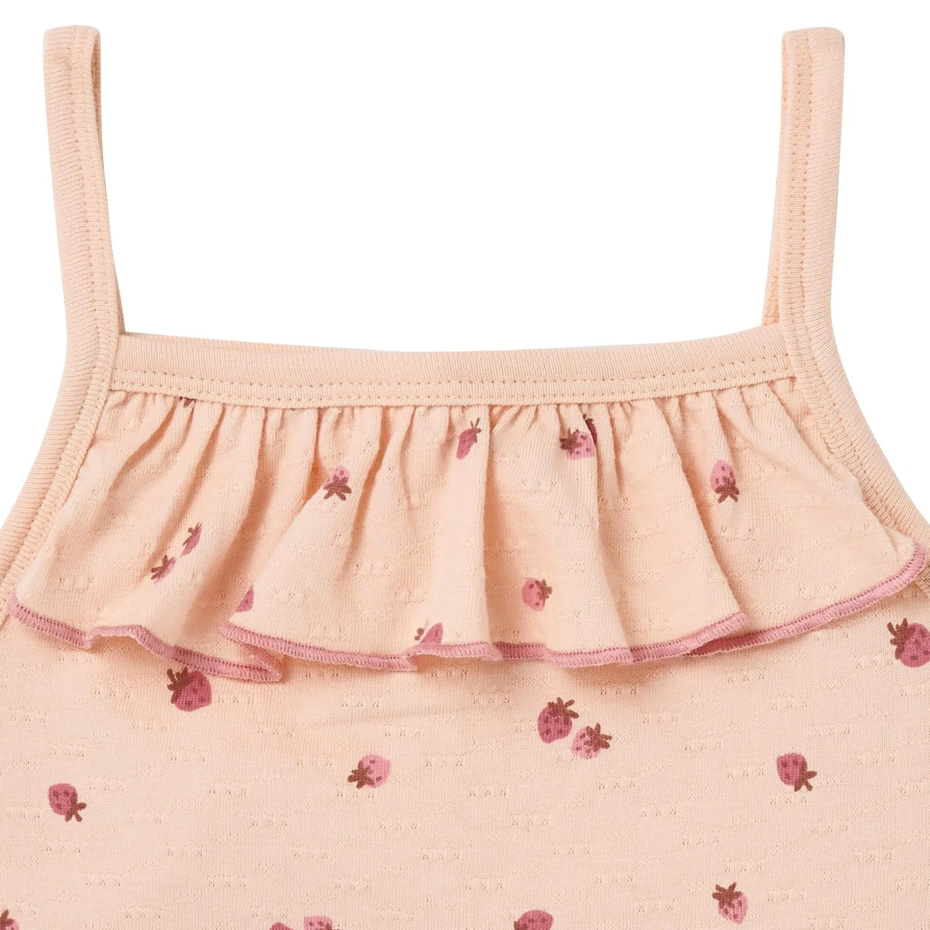 4-Piece Girls Strawberries Tank Tops & Shorts Set