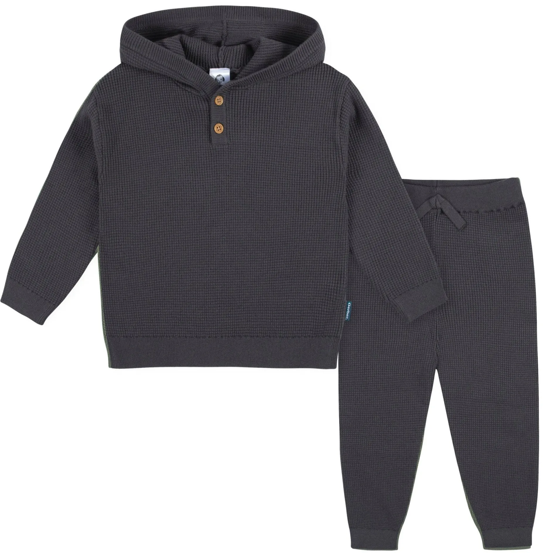 2-Piece Infant and Toddler Boys Charcoal Sweater Knit Set