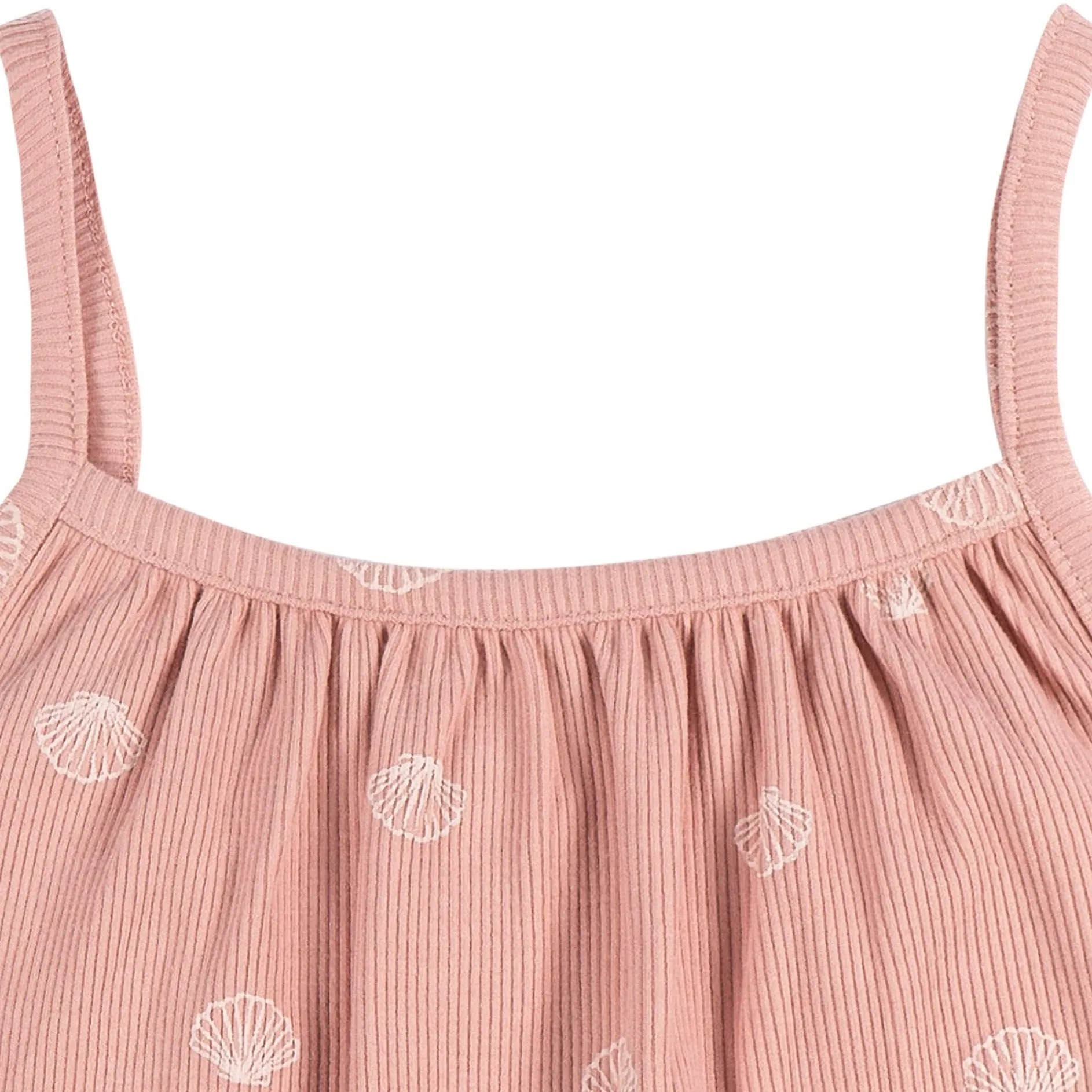 2-Piece Infant and Toddler Girls Seashells Tank Top & Shorts Set