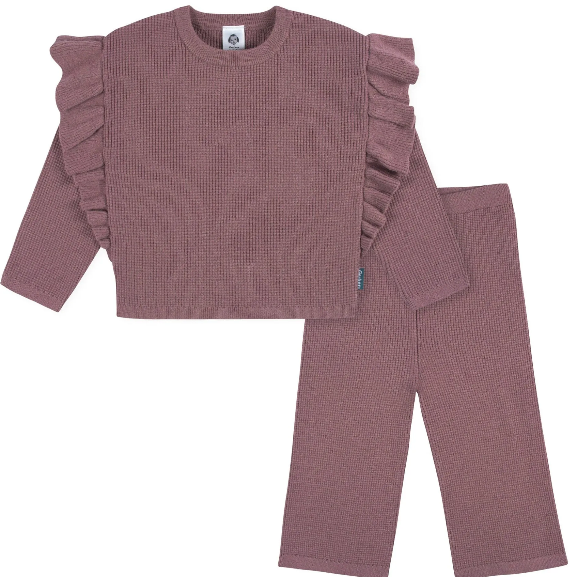 2-Piece Infant and Toddler Girls Mauve Sweater Knit Set