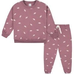 2-Piece Infant and Toddler Girls Birds Sweatshirt & Pant Set
