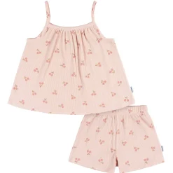 2-Piece Infant and Toddler Girls Blush Cherries Tank Top & Shorts Set