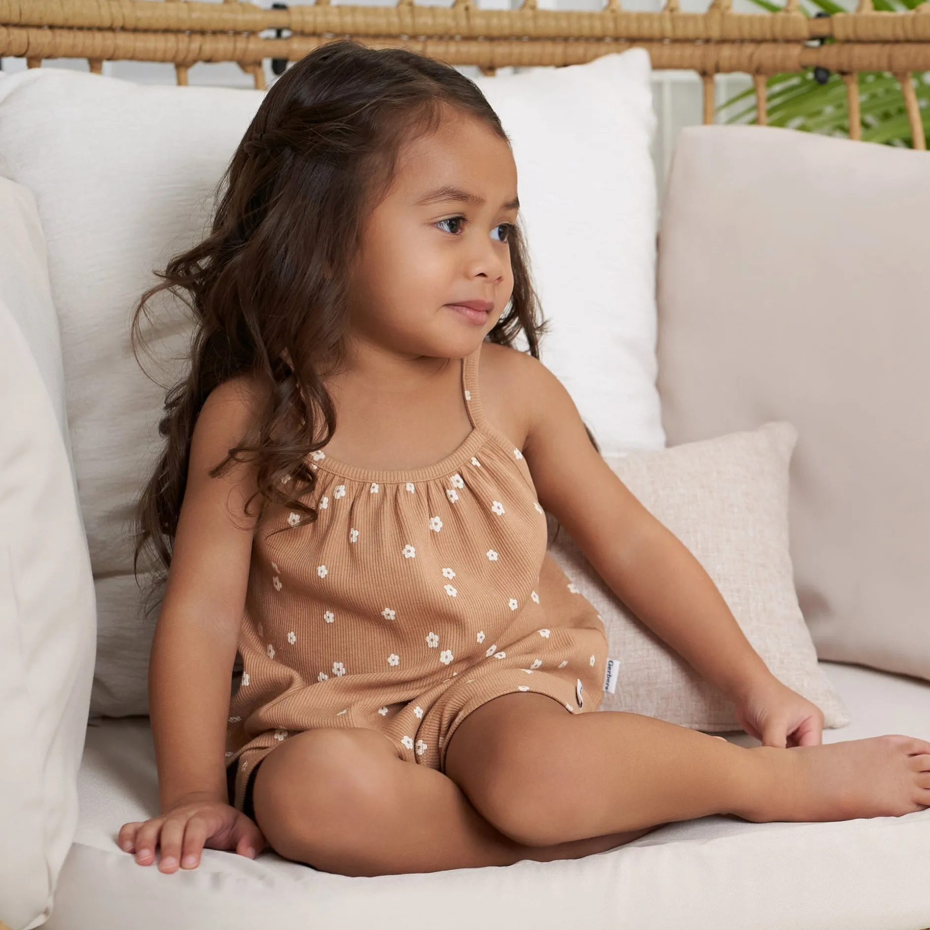2-Piece Infant and Toddler Girls Ditsy Floral Tank Top & Shorts Set