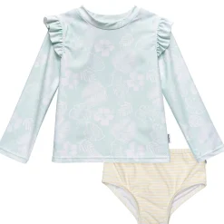 2-Piece Infant and Toddler Girls UPF 50+ Tropical Rash Guard & Swim Bottoms Set
