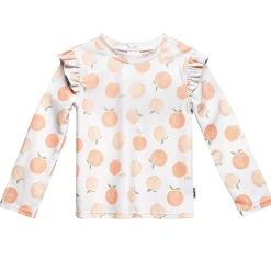 2-Piece Infant and Toddler Girls UPF 50+ Peaches Rash Guard & Swim Bottoms Set