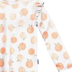 2-Piece Infant and Toddler Girls UPF 50+ Peaches Rash Guard & Swim Bottoms Set