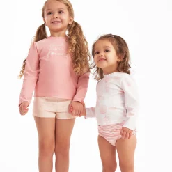 2-Piece Infant and Toddler Girls UPF 50+ Starfish Rash Guard & Swim Shorts Set