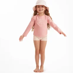 2-Piece Infant and Toddler Girls UPF 50+ Starfish Rash Guard & Swim Shorts Set