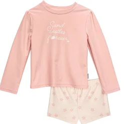 2-Piece Infant and Toddler Girls UPF 50+ Starfish Rash Guard & Swim Shorts Set