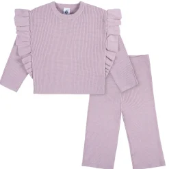 2-Piece Infant and Toddler Girls Lavender Sweater Knit Set