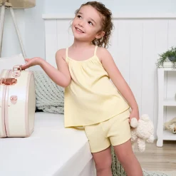 2-Piece Infant and Toddler Girls Yellow Tank Top & Shorts Set