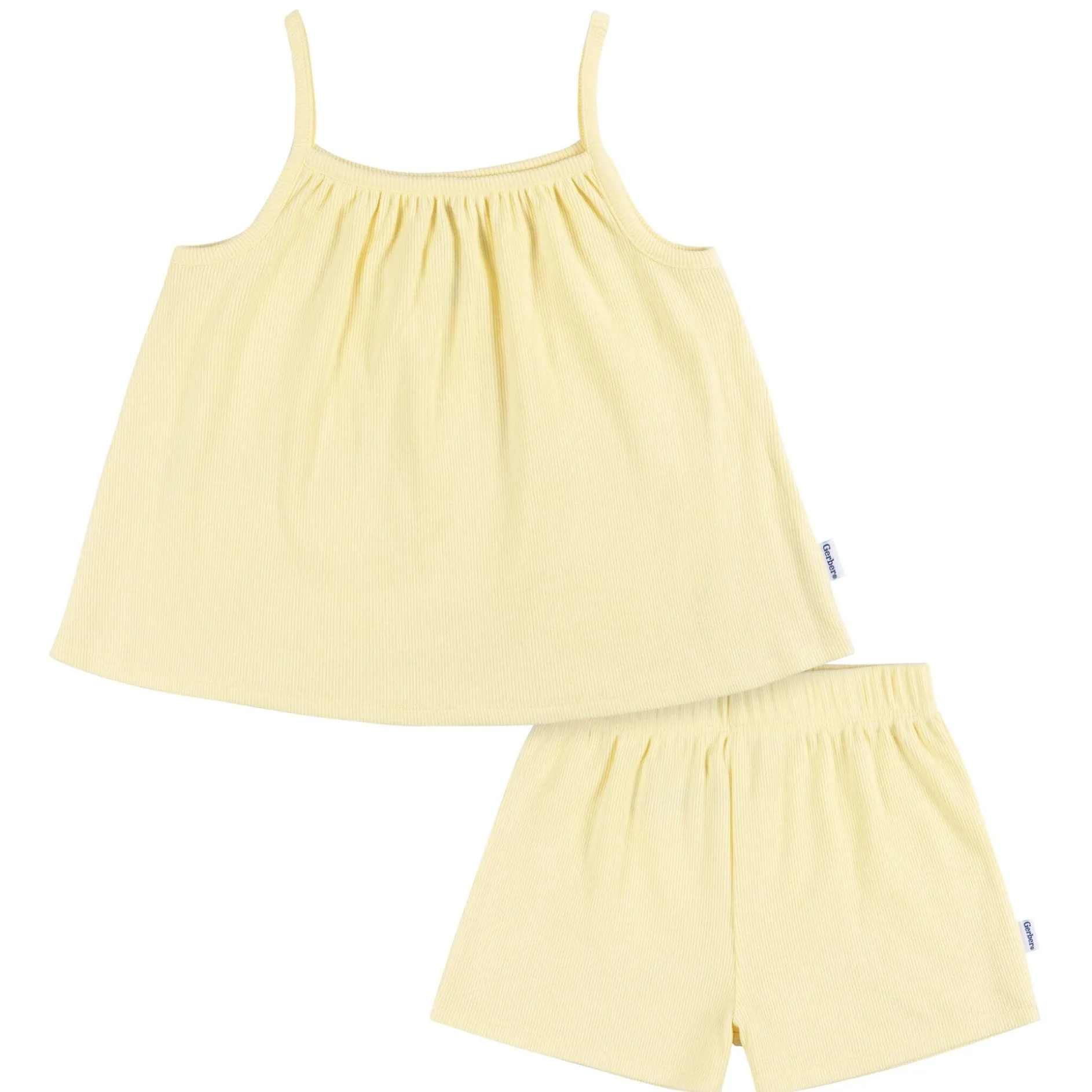 2-Piece Infant and Toddler Girls Yellow Tank Top & Shorts Set