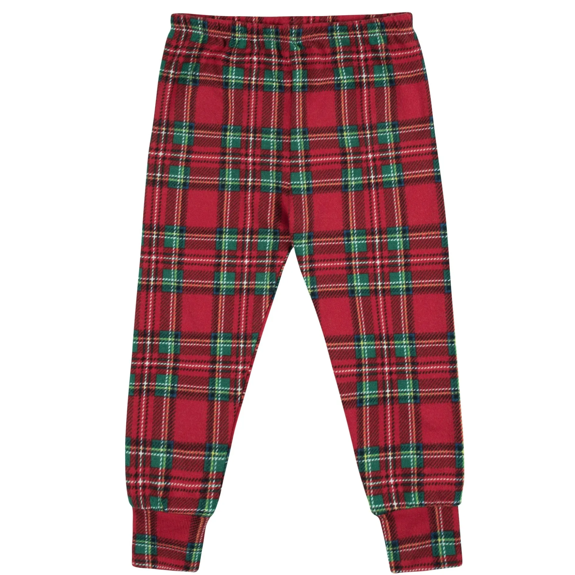 2-Piece Infant and Toddler Neutral Stewart Plaid Hacci Snug Fit Pajama Set