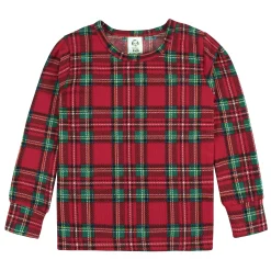 2-Piece Infant and Toddler Neutral Stewart Plaid Hacci Snug Fit Pajama Set