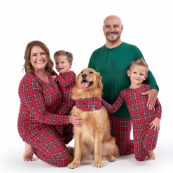 2-Piece Infant and Toddler Neutral Stewart Plaid Hacci Snug Fit Pajama Set