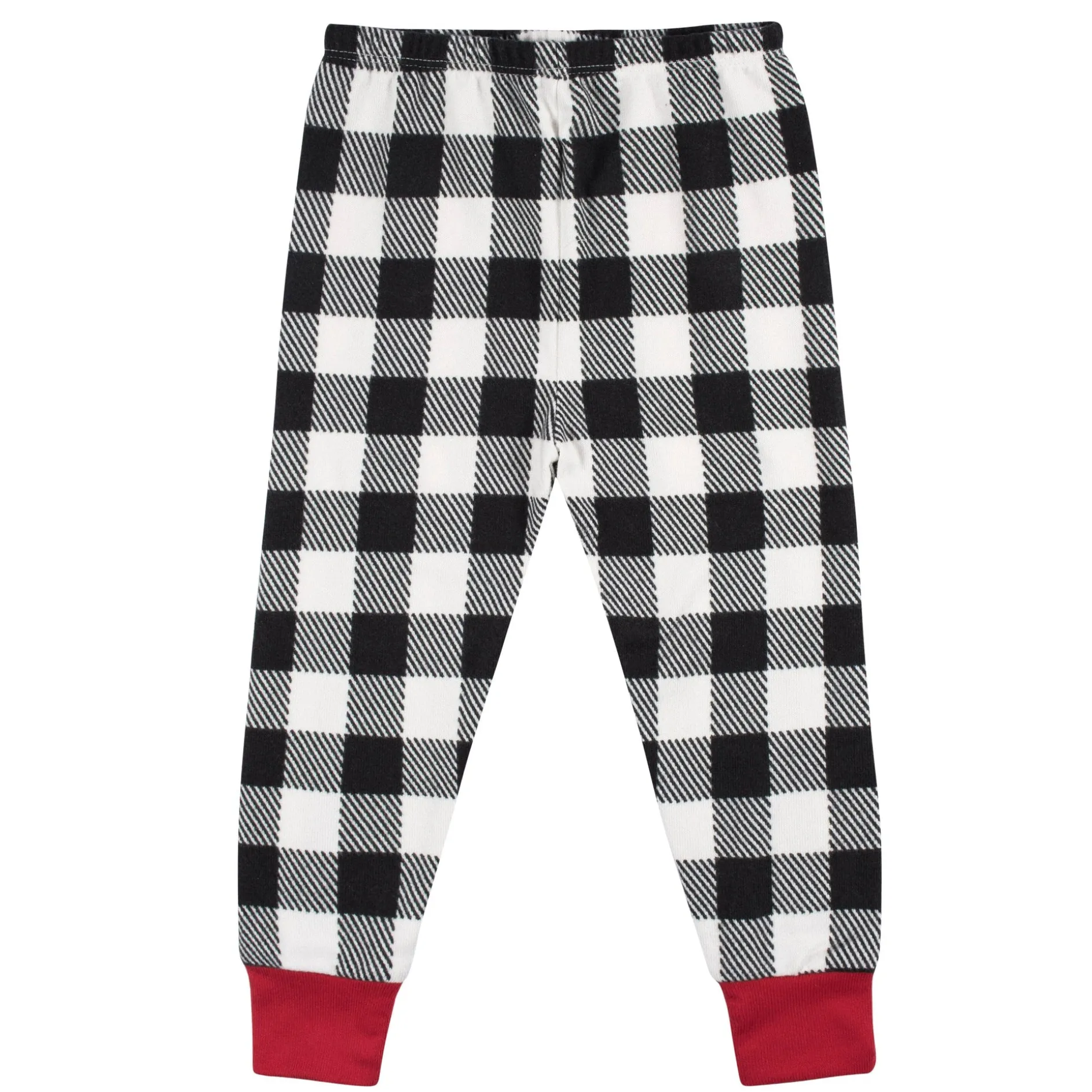 2-Piece Infant and Toddler Neutral Buffalo Plaid Hacci Snug Fit Pajama Set