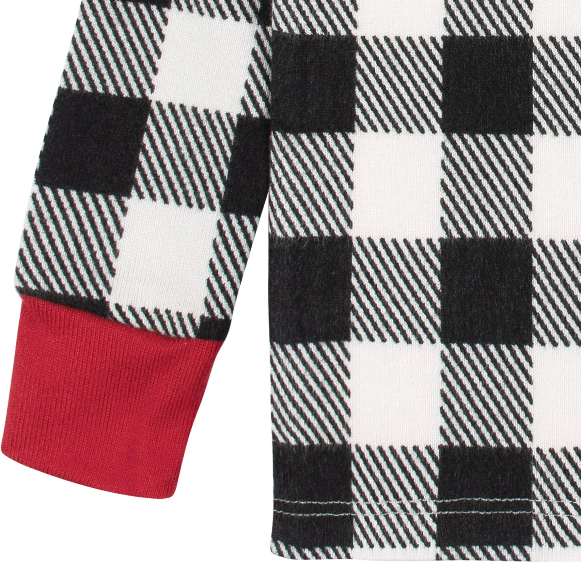 2-Piece Infant and Toddler Neutral Buffalo Plaid Hacci Snug Fit Pajama Set
