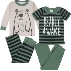 4-Piece Infant & Toddler Boys Bear Snug Fit Cotton Pajamas