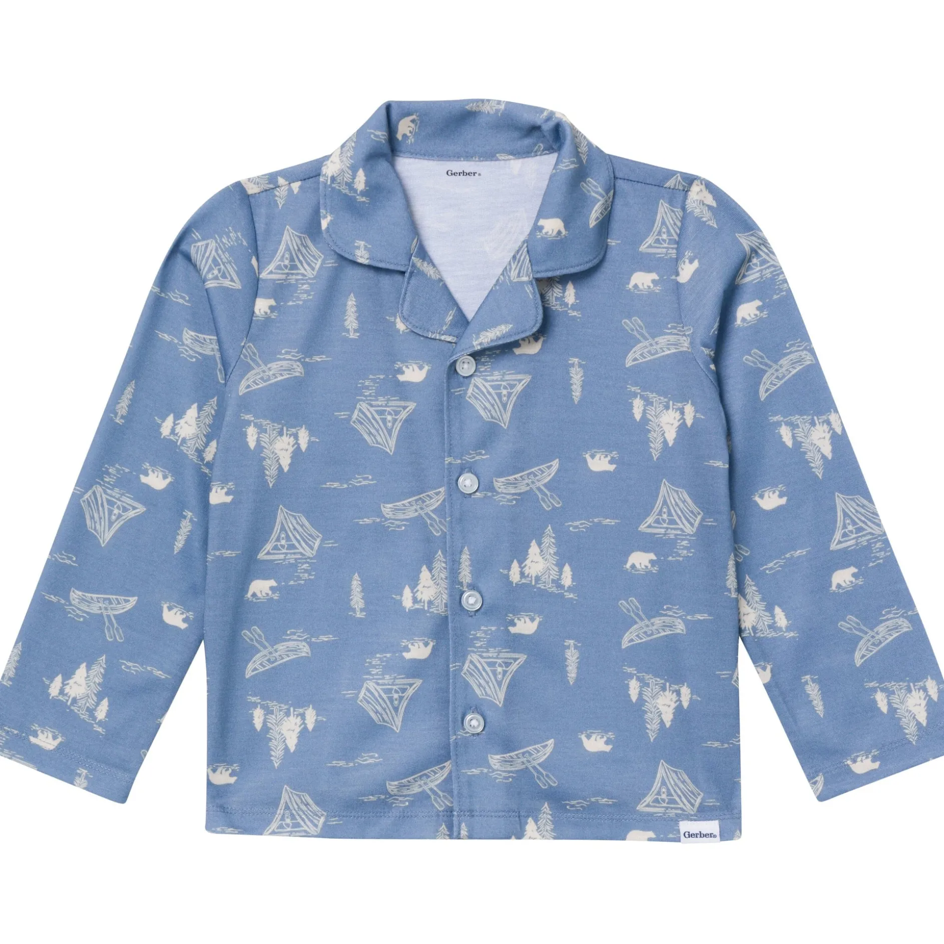 2-Piece Infant & Toddler Boys Bear Button Up Pajama Set