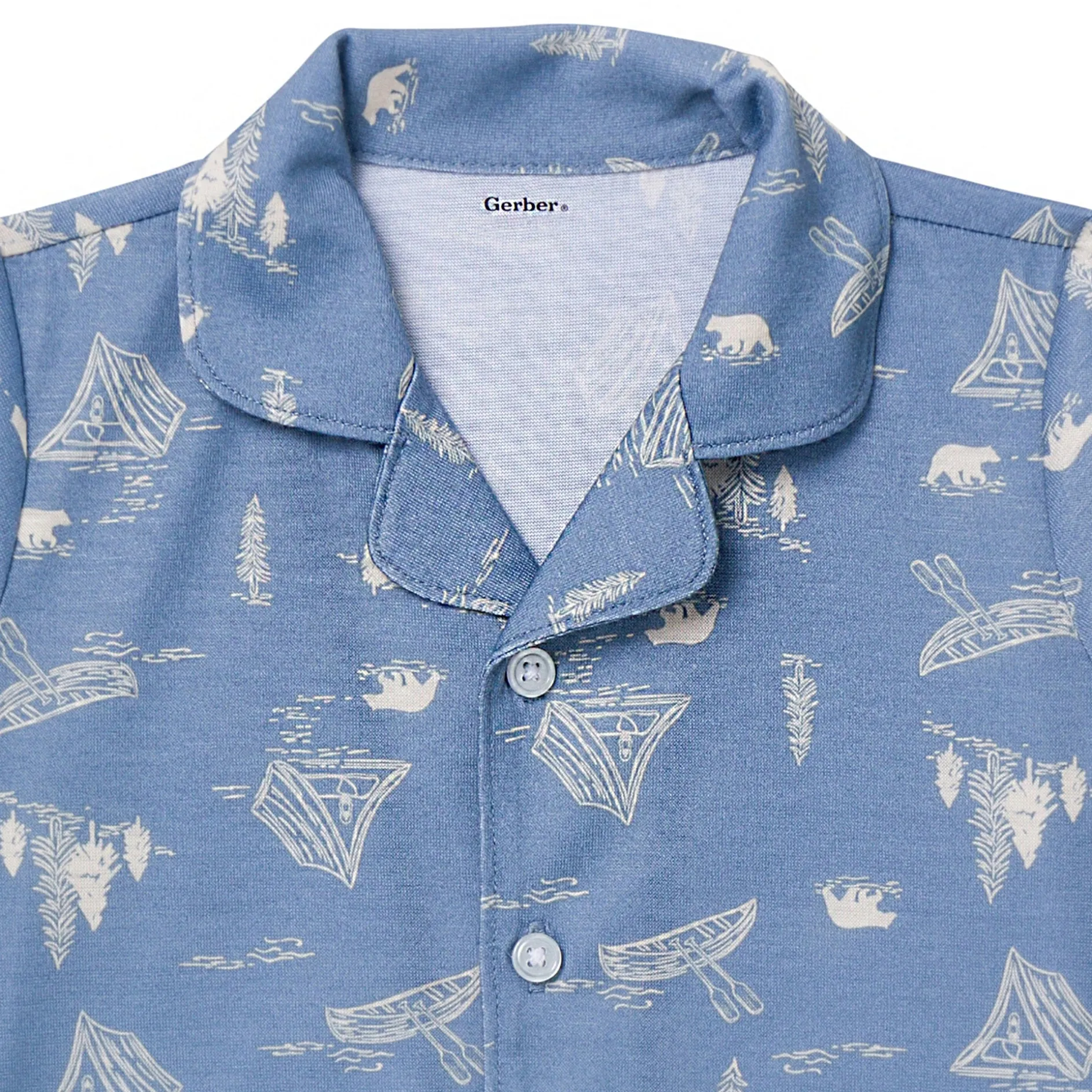 2-Piece Infant & Toddler Boys Bear Button Up Pajama Set