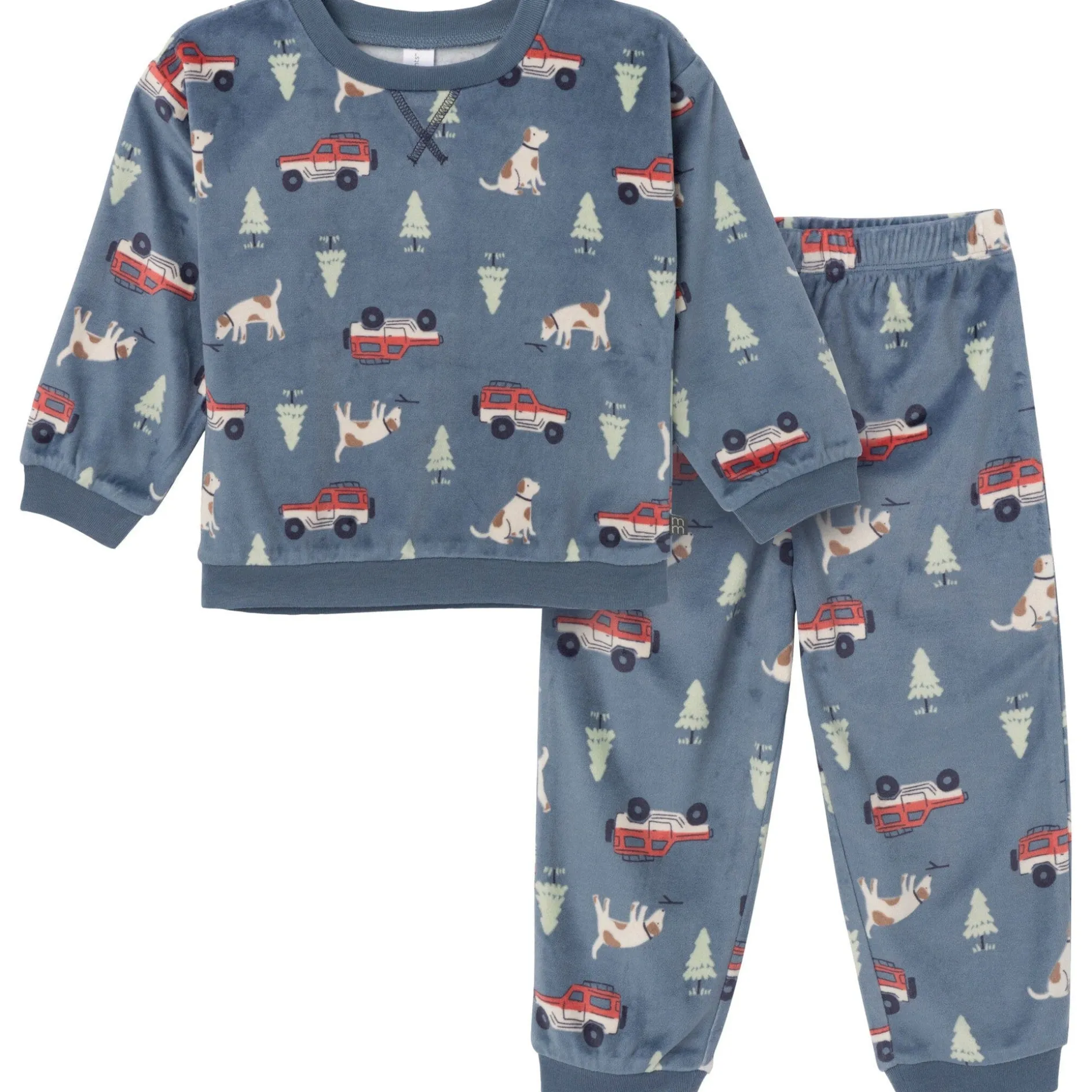 2-Piece Infant & Toddler Boys Dark Blue Camp Fleece Pajama Set