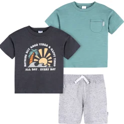 3-Piece Infant & Toddler Boys Good Vibes T-Shirts & Shorts