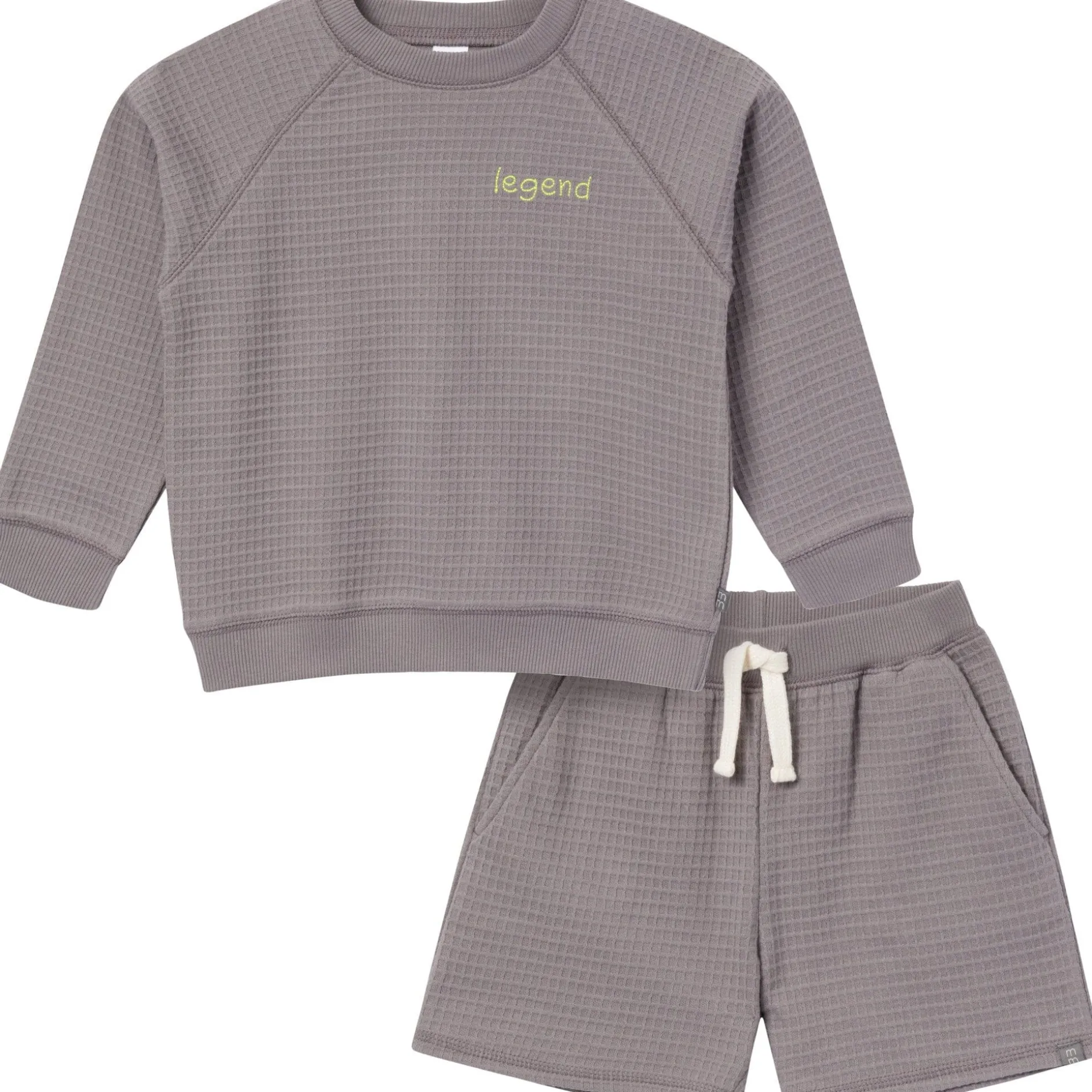2-Piece Infant & Toddler Boys Grey Long Sleeve Top and Shorts Set