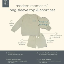 2-Piece Infant & Toddler Boys Light Green Long Sleeve Top and Shorts Set