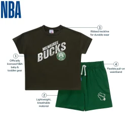 2-Piece Infant & Toddler Boys Milwaukee Bucks T-Shirt & Shorts Set