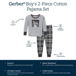 2-Piece Infant & Toddler Boys Moose Long Sleeve Pajama Set