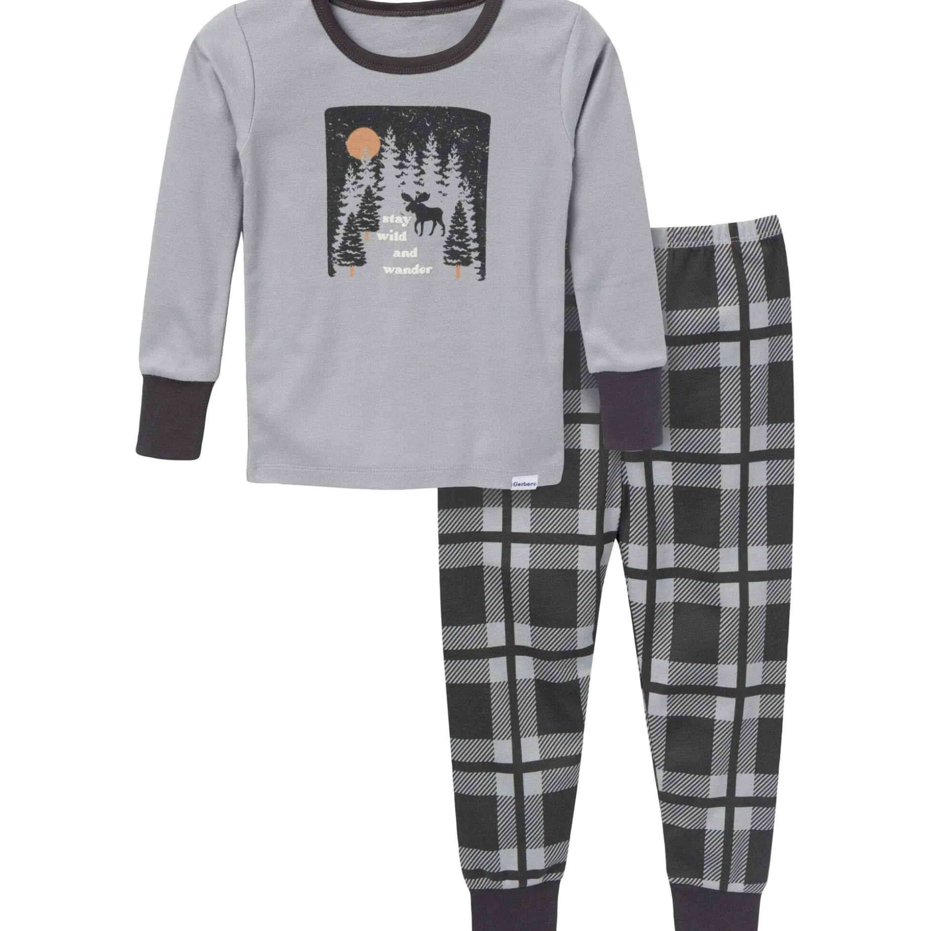 2-Piece Infant & Toddler Boys Moose Long Sleeve Pajama Set